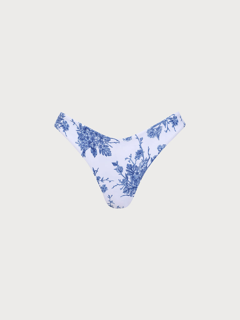 Women Knitted Polyester Bikini Bottoms Blue Sustainable Bikinis - BERLOOK