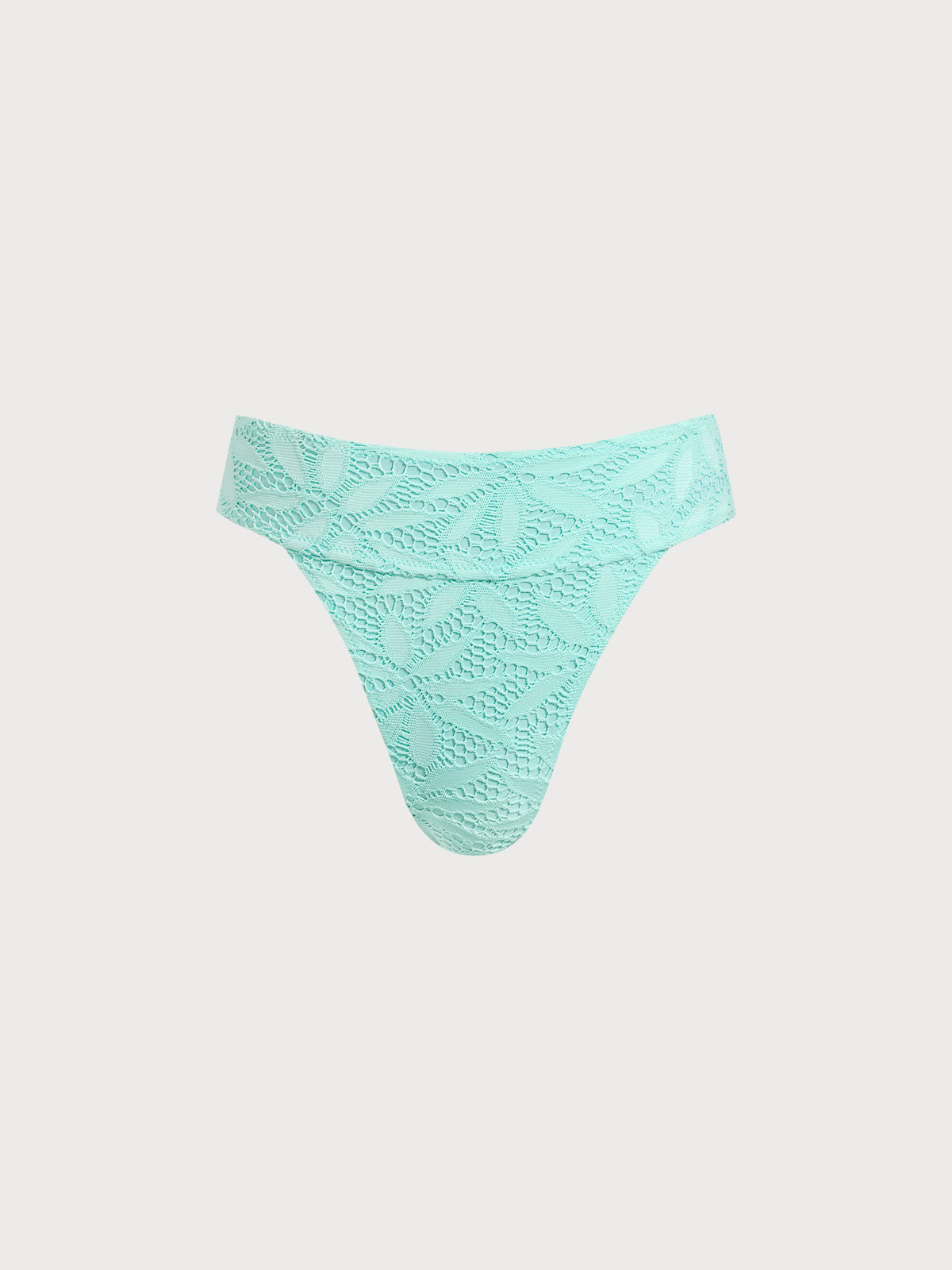 Women Knitted Polyester Bikini Bottoms Cyan Sustainable Bikinis - BERLOOK
