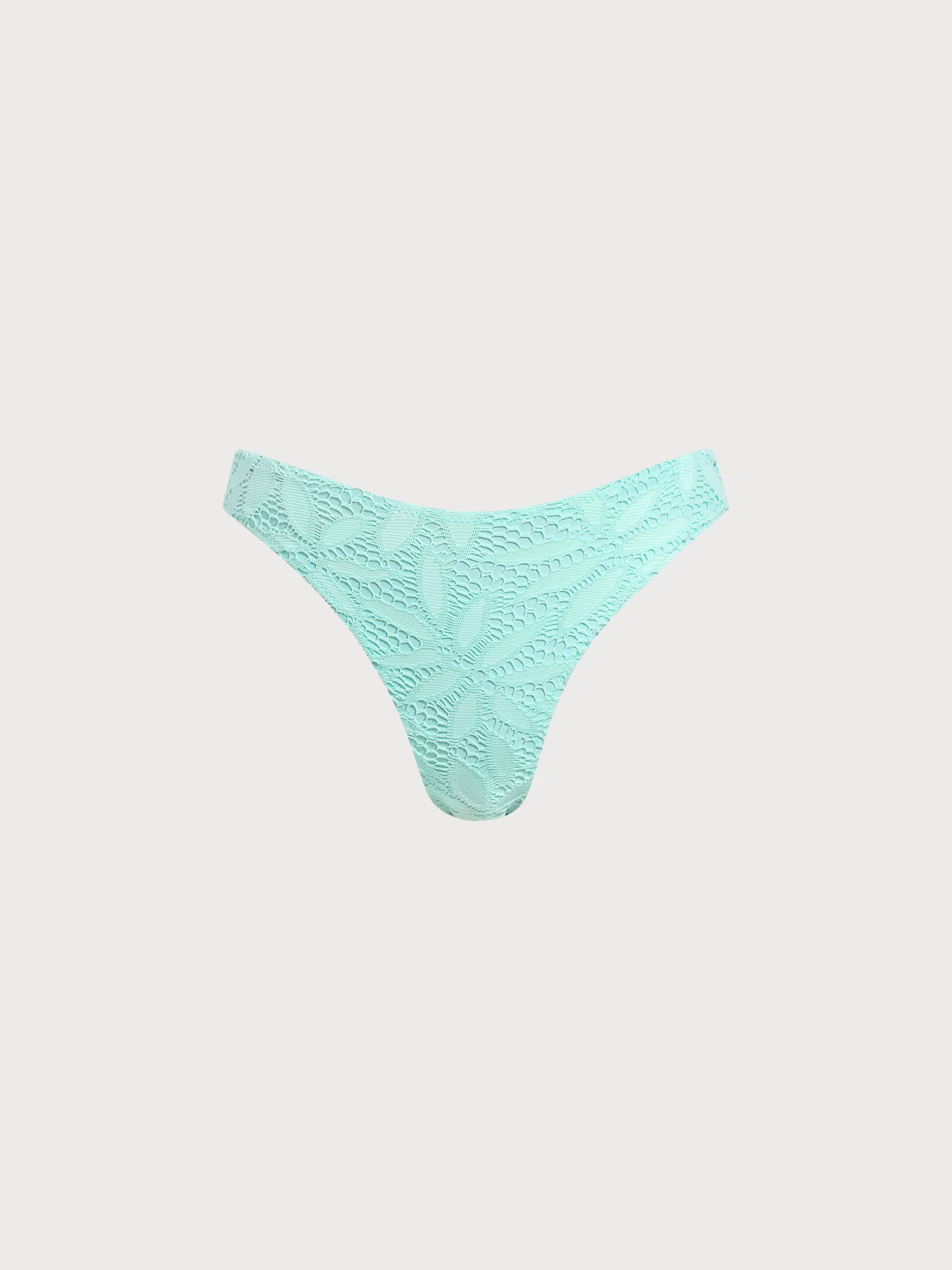 Women Knitted Polyester Bikini Bottoms Cyan Sustainable Bikinis - BERLOOK