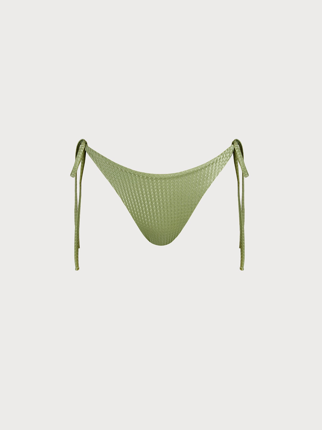 Women Knitted Polyester Bikini Bottoms Green Sustainable Bikinis - BERLOOK