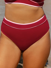 Women Knitted Polyester Bikini Bottoms Red Sustainable Plus Size Bikinis - BERLOOK
