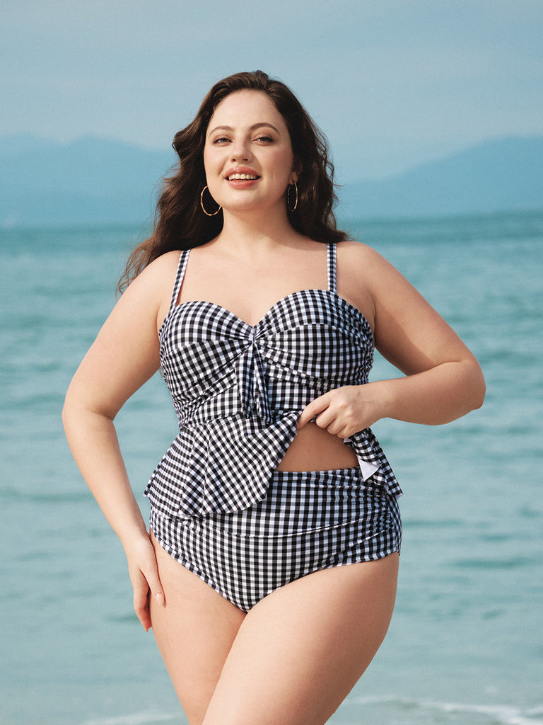 Women Knitted Polyester Bikini Bottoms Sustainable Plus Size Tankinis - BERLOOK