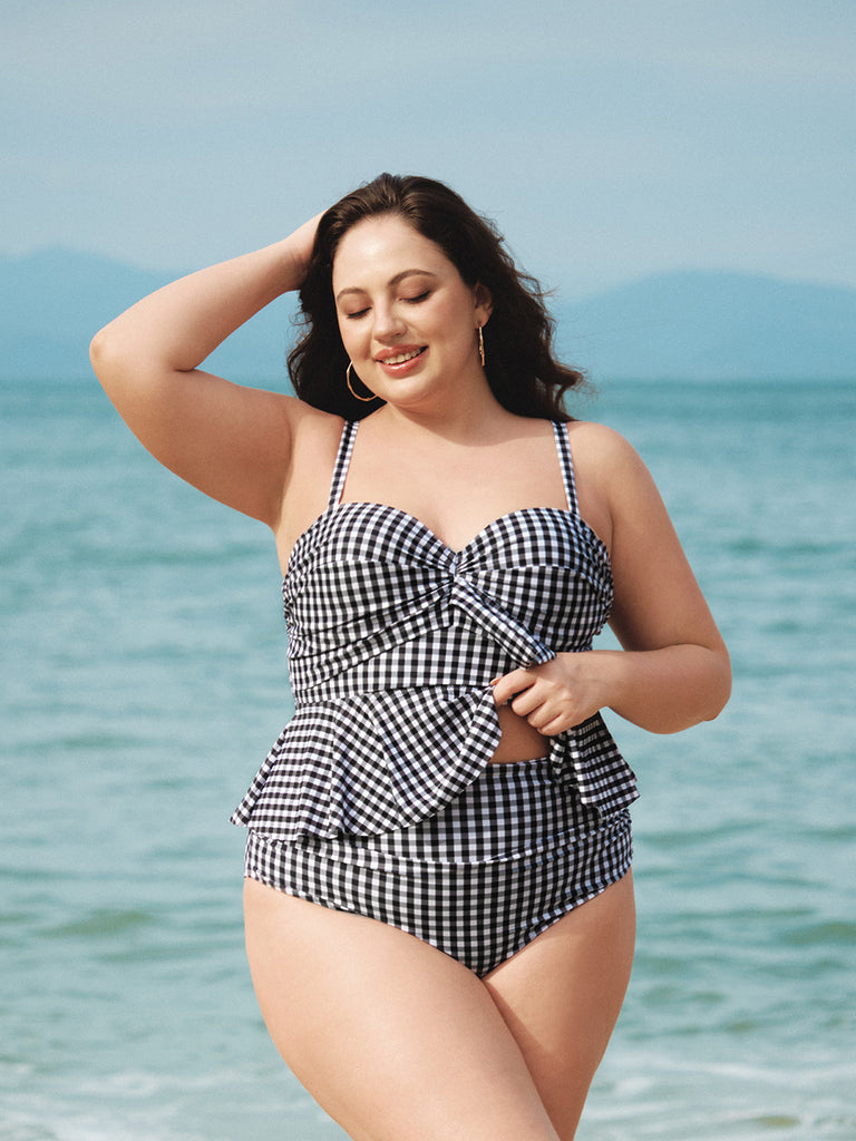 Women Knitted Polyester Bikini Bottoms Sustainable Plus Size Tankinis - BERLOOK