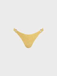 Women Knitted Polyester Bikini Bottoms Yellow Sustainable Bikinis - BERLOOK