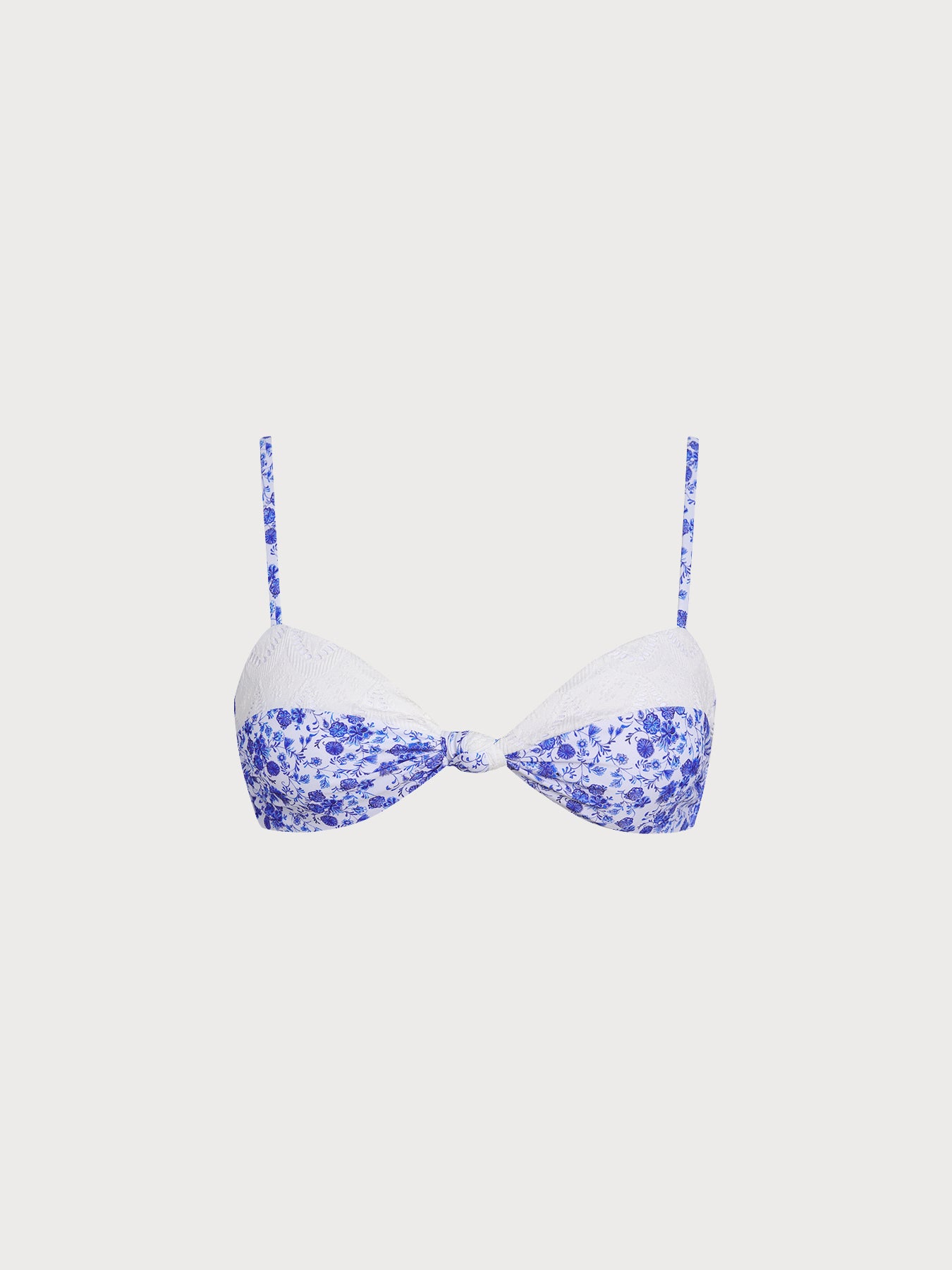 Women Knitted Polyester Bikini Tops Blue Sustainable Bikinis - BERLOOK