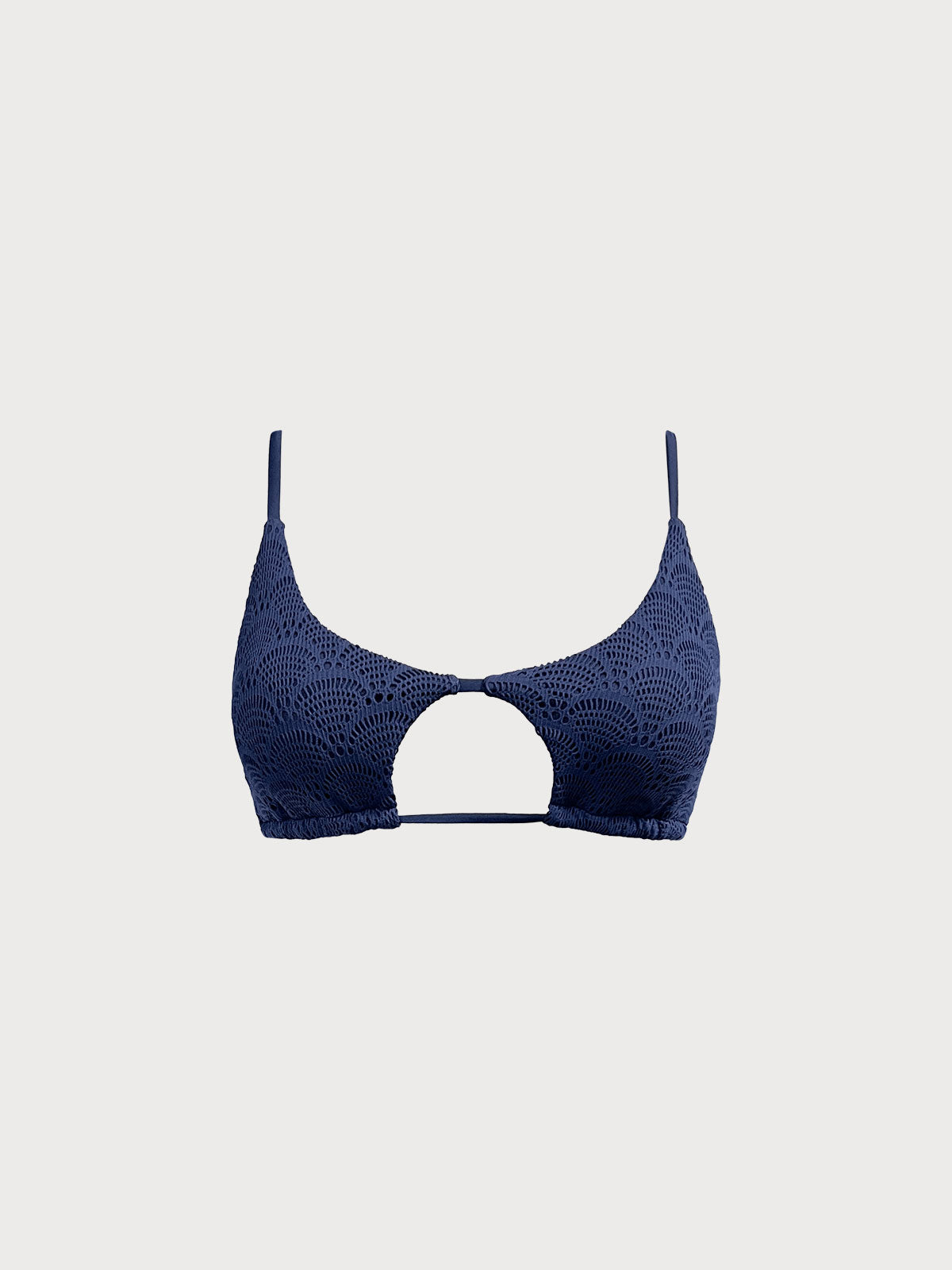 Women Knitted Polyester Bikini Tops Blue Sustainable Bikinis - BERLOOK