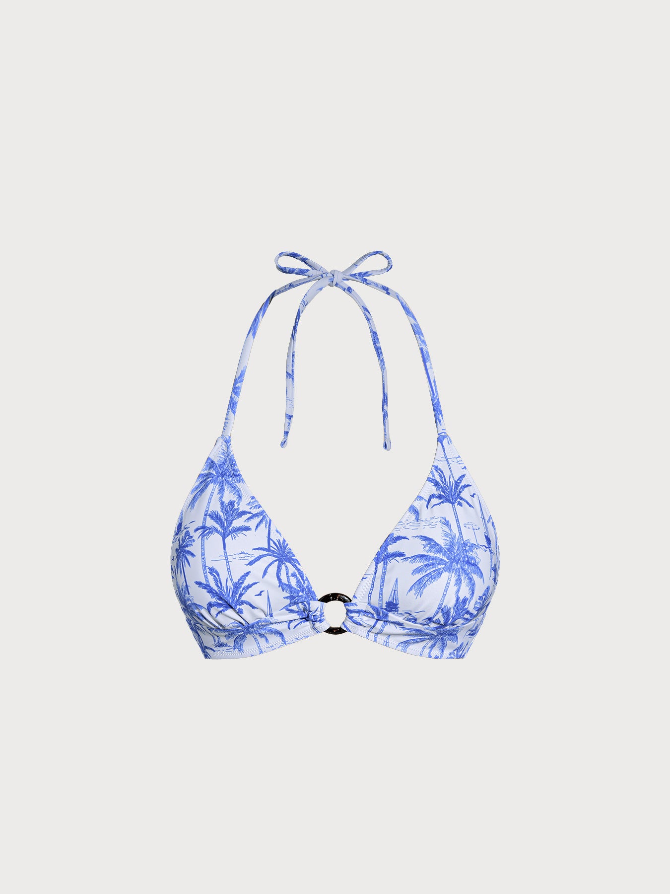Women Knitted Polyester Bikini Tops Blue Sustainable Bikinis - BERLOOK