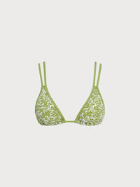 Women Knitted Polyester Bikini Tops Light Green Sustainable Bikinis - BERLOOK