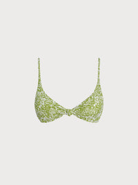 Women Knitted Polyester Bikini Tops Light Green Sustainable Bikinis - BERLOOK