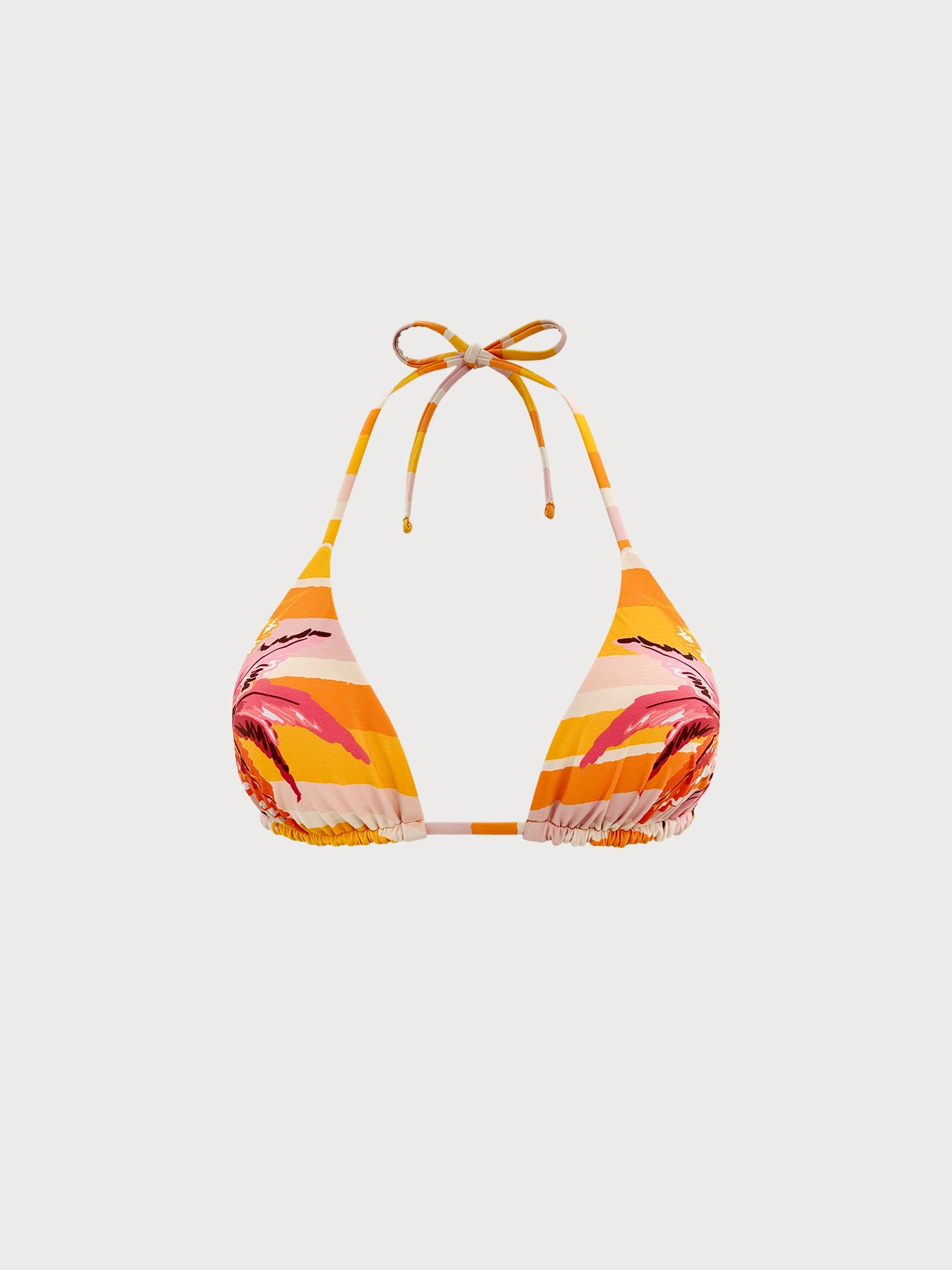 Women Knitted Polyester Bikini Tops Orange Sustainable Bikinis - BERLOOK