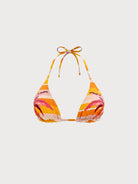 Women Knitted Polyester Bikini Tops Orange Sustainable Bikinis - BERLOOK