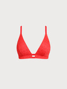 Women Knitted Polyester Bikini Tops Red Sustainable Plus Size Bikinis - BERLOOK