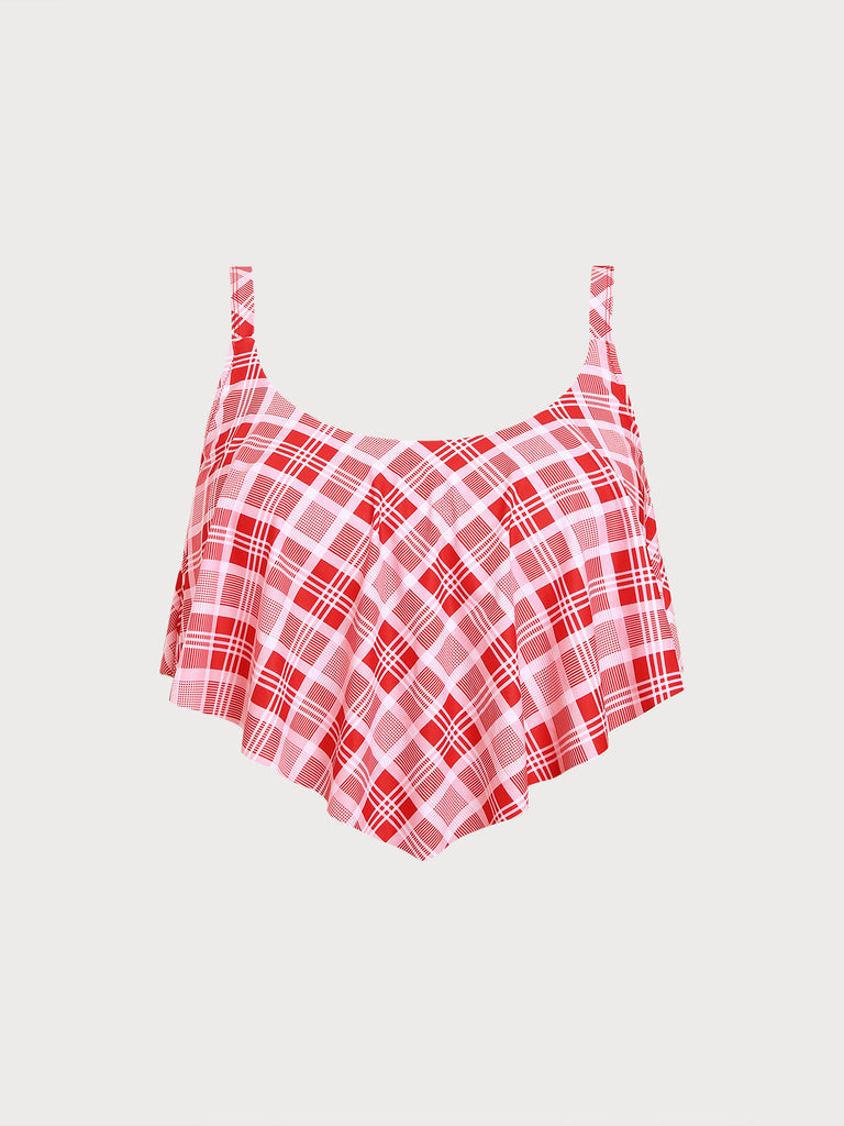 Women Knitted Polyester Bikini Tops Red Sustainable Plus Size Tankinis - BERLOOK