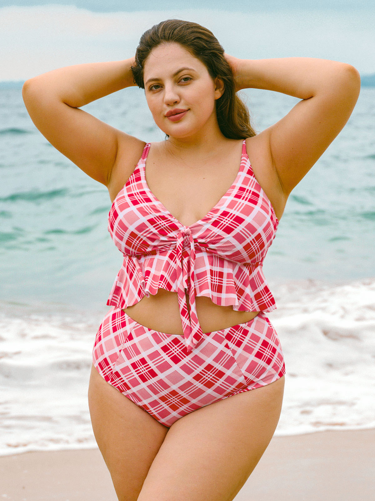 Women Knitted Polyester Bikini Tops Sustainable Plus Size Bikinis - BERLOOK