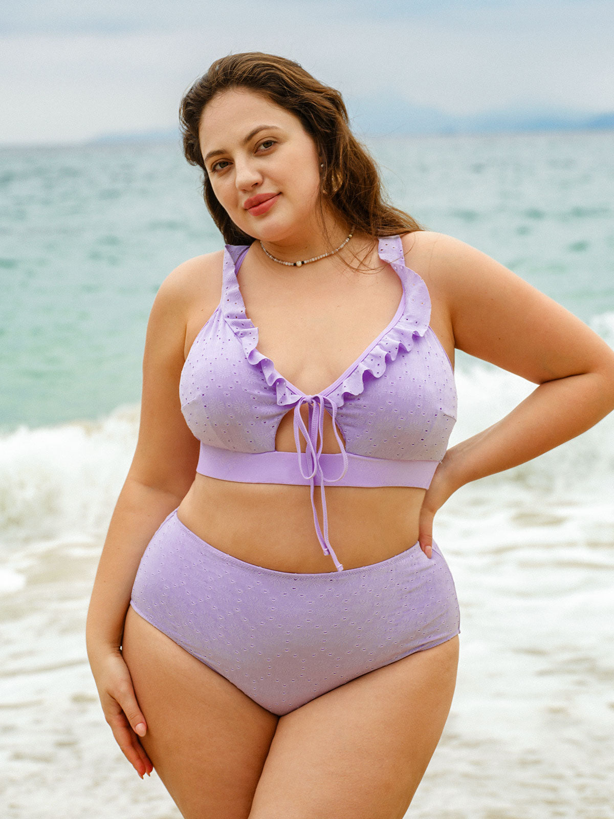 Women Knitted Polyester Bikini Tops Sustainable Plus Size Bikinis - BERLOOK
