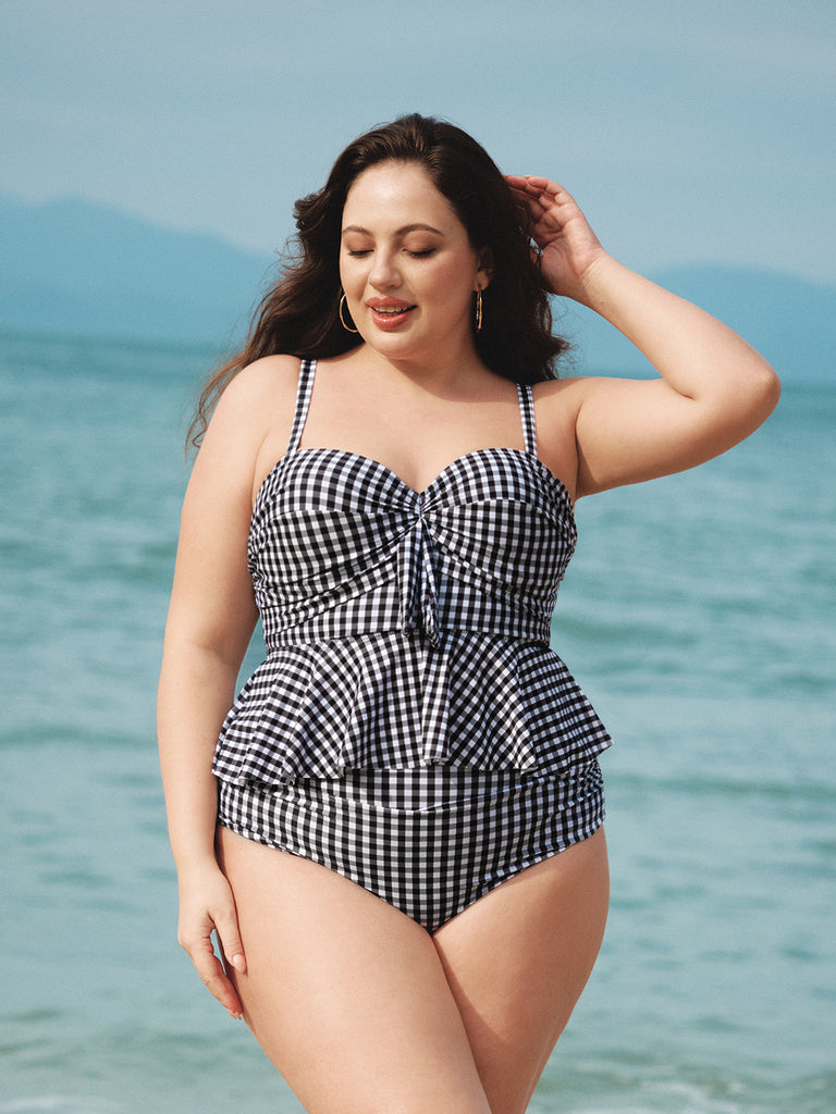 Women Knitted Polyester Bikini Tops Sustainable Plus Size Tankinis - BERLOOK