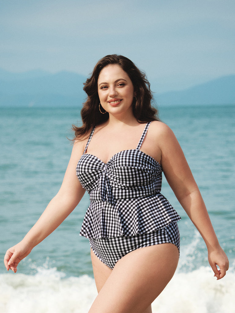 Women Knitted Polyester Bikini Tops Sustainable Plus Size Tankinis - BERLOOK