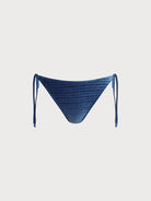 Women Knitted Polyester Blended Bikini Bottoms Blue Sustainable Bikinis - BERLOOK