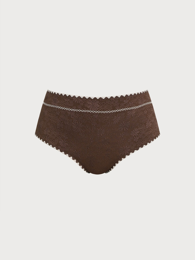 Women Knitted Polyester Blended Bikini Bottoms Dark Coffee Sustainable Plus Size Bikinis - BERLOOK