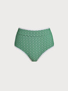 Women Knitted Polyester Blended Bikini Bottoms Dark Green Sustainable Surfing Clothes - BERLOOK