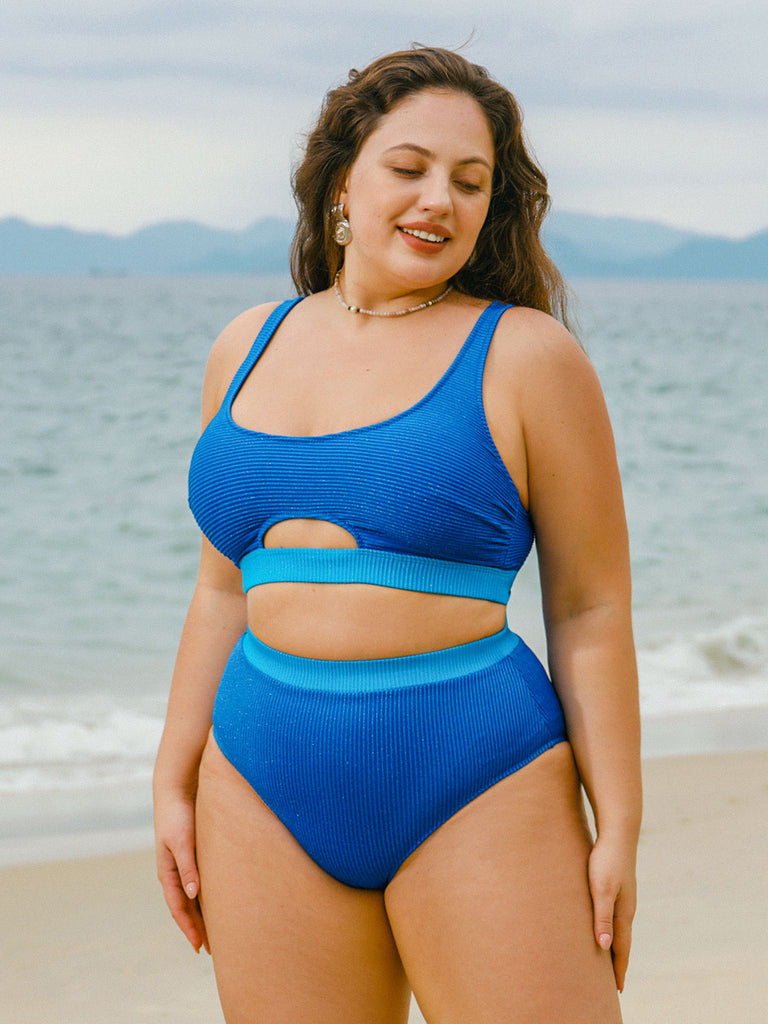 Women Knitted Polyester Blended Bikini Bottoms Sustainable Plus Size Bikinis - BERLOOK