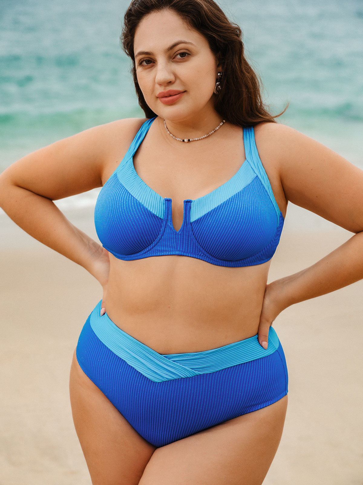 Women Knitted Polyester Blended Bikini Bottoms Sustainable Plus Size Bikinis - BERLOOK