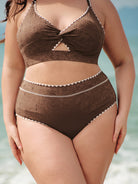 Women Knitted Polyester Blended Bikini Bottoms Sustainable Plus Size Bikinis - BERLOOK