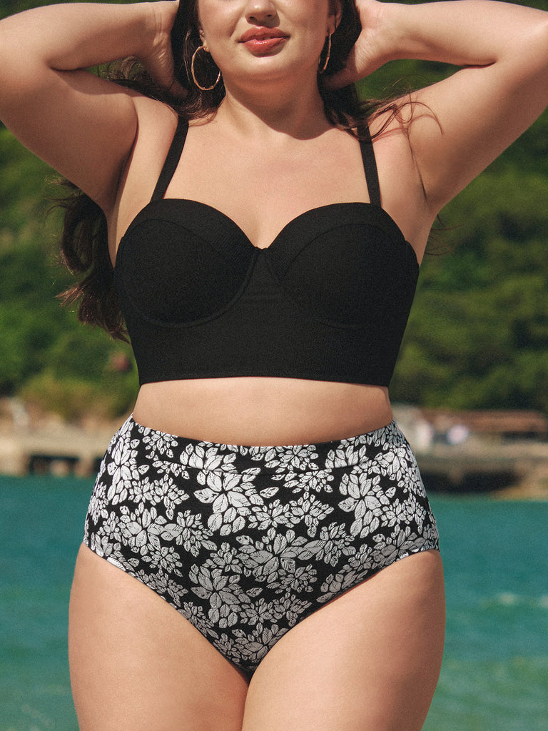 Women Knitted Polyester Blended Bikini Bottoms Sustainable Plus Size Bikinis - BERLOOK