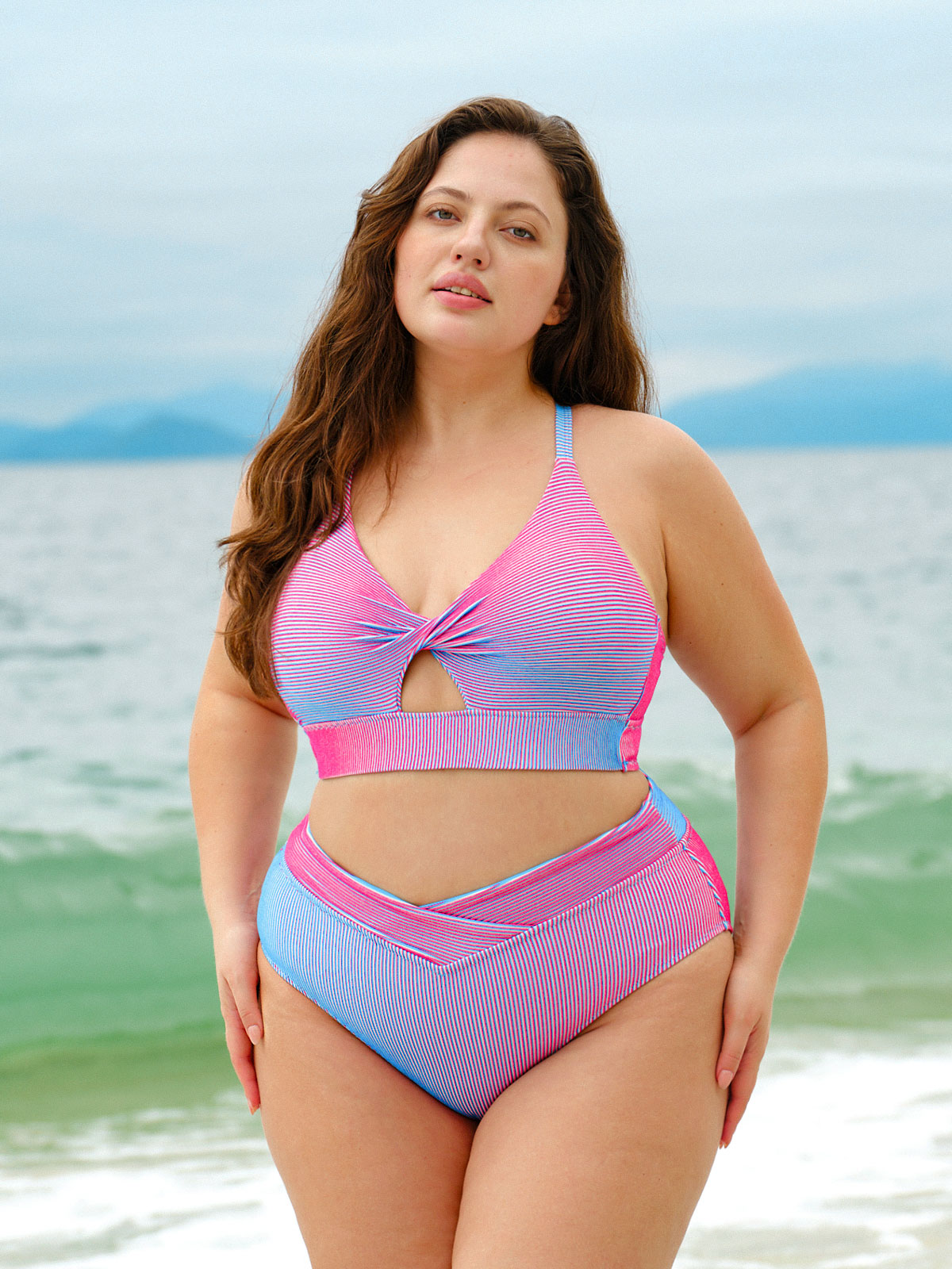 Women Knitted Polyester Blended Bikini Bottoms Sustainable Plus Size Bikinis - BERLOOK