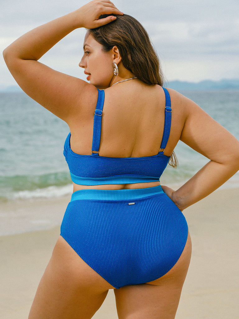 Women Knitted Polyester Blended Bikini Bottoms Sustainable Plus Size Bikinis - BERLOOK
