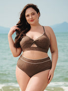 Women Knitted Polyester Blended Bikini Bottoms Sustainable Plus Size Bikinis - BERLOOK