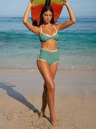 Women Knitted Polyester Blended Bikini Bottoms Sustainable Surfing Clothes - BERLOOK