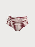 Women Knitted  Polyester Blended Bikini Bottoms Wine Red Sustainable Plus Size Tankinis - BERLOOK