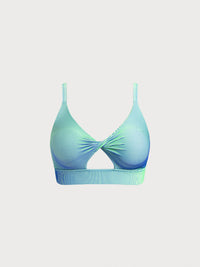 Women Knitted Polyester Blended Bikini Tops Green Sustainable Plus Size Bikinis - BERLOOK