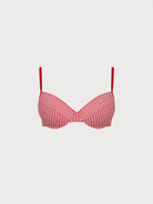 Women Knitted Polyester blended Bikini Tops Red Sustainable Plus Size Bikinis - BERLOOK