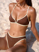Women Knitted Polyester Blended Bikini Tops Sustainable Bikinis - BERLOOK
