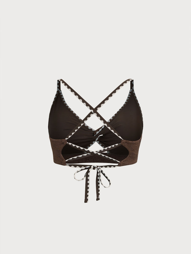 Women Knitted Polyester Blended Bikini Tops Sustainable Plus Size Bikinis - BERLOOK