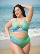 Women Knitted Polyester Blended Bikini Tops Sustainable Plus Size Bikinis - BERLOOK