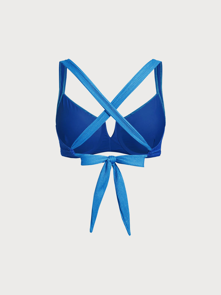 Women Knitted Polyester Blended Bikini Tops Sustainable Plus Size Bikinis - BERLOOK
