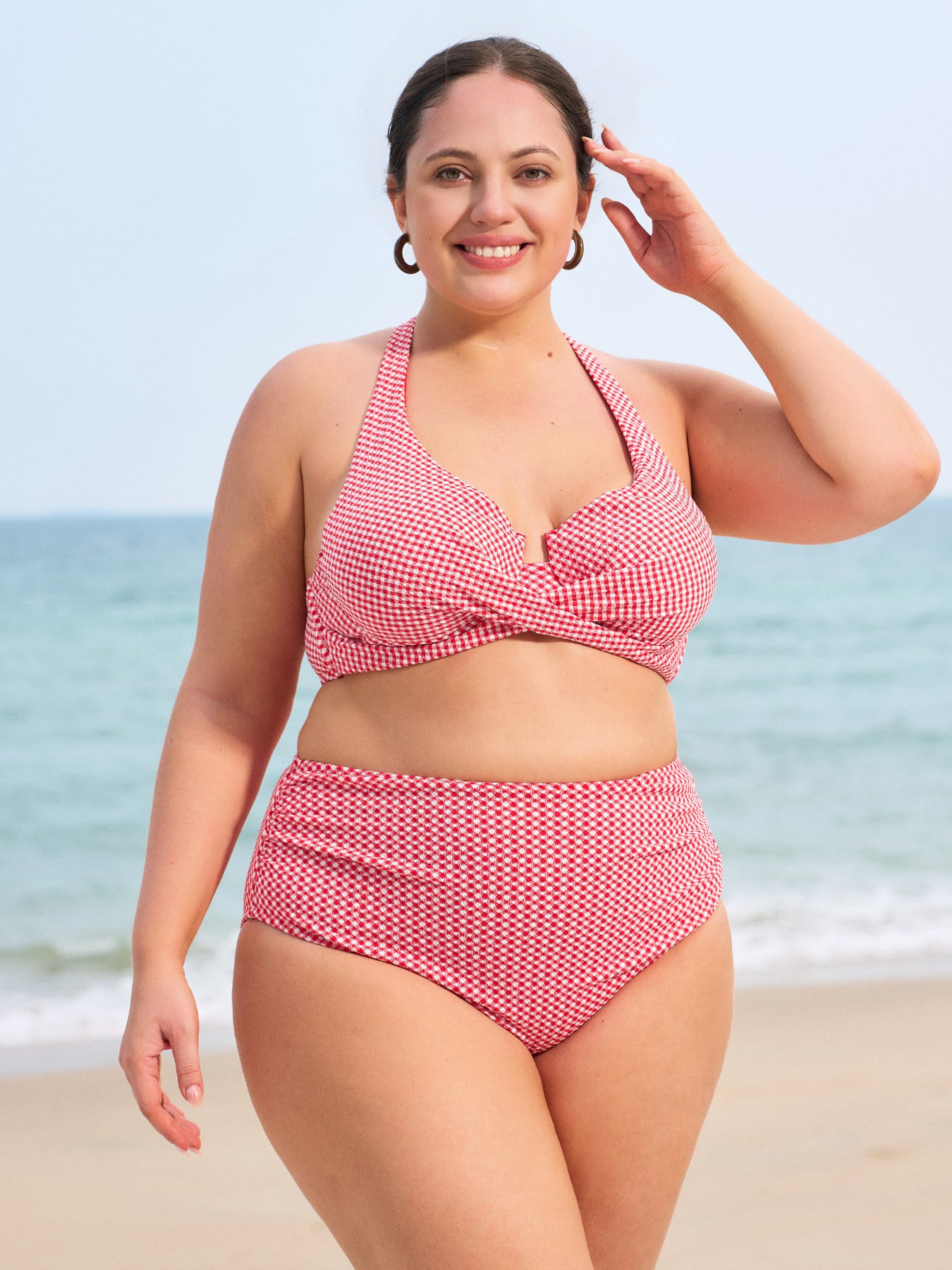 Women Knitted Polyester blended Bikini Tops Sustainable Plus Size Bikinis - BERLOOK