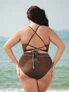 Women Knitted Polyester Blended Bikini Tops Sustainable Plus Size Bikinis - BERLOOK