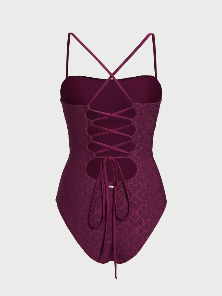 Women Knitted Polyester Blended One Pieces Swimwear Sustainable One-Pieces - BERLOOK
