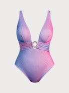 Women Knitted Polyester Blended One Pieces Swimwear Sustainable Plus Size One-Pieces - BERLOOK