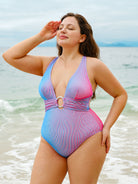 Women Knitted Polyester Blended One Pieces Swimwear Sustainable Plus Size One-Pieces - BERLOOK