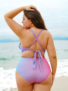 Women Knitted Polyester Blended One Pieces Swimwear Sustainable Plus Size One-Pieces - BERLOOK