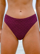 Women Knitted Polyester Blended Tankini Bottoms Burgundy Sustainable Tankinis - BERLOOK