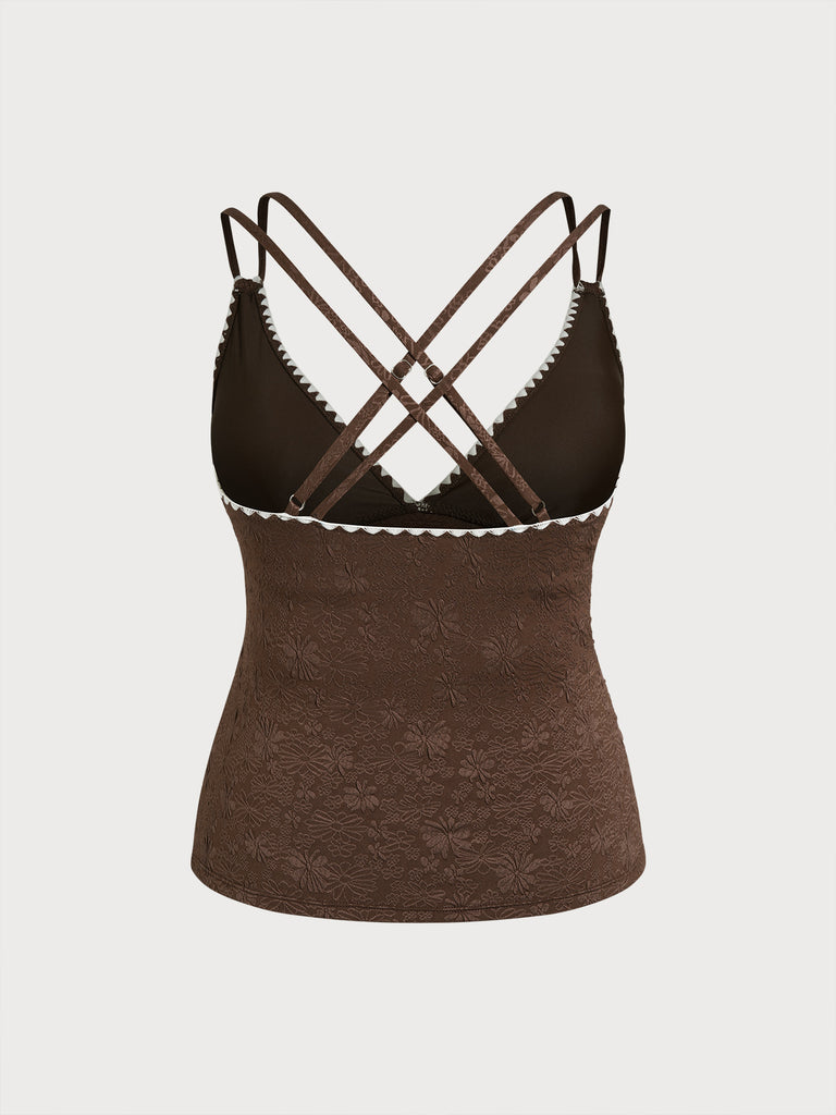 Women Knitted Polyester Blended  Tankini Tops Sustainable Plus Size Tankinis - BERLOOK