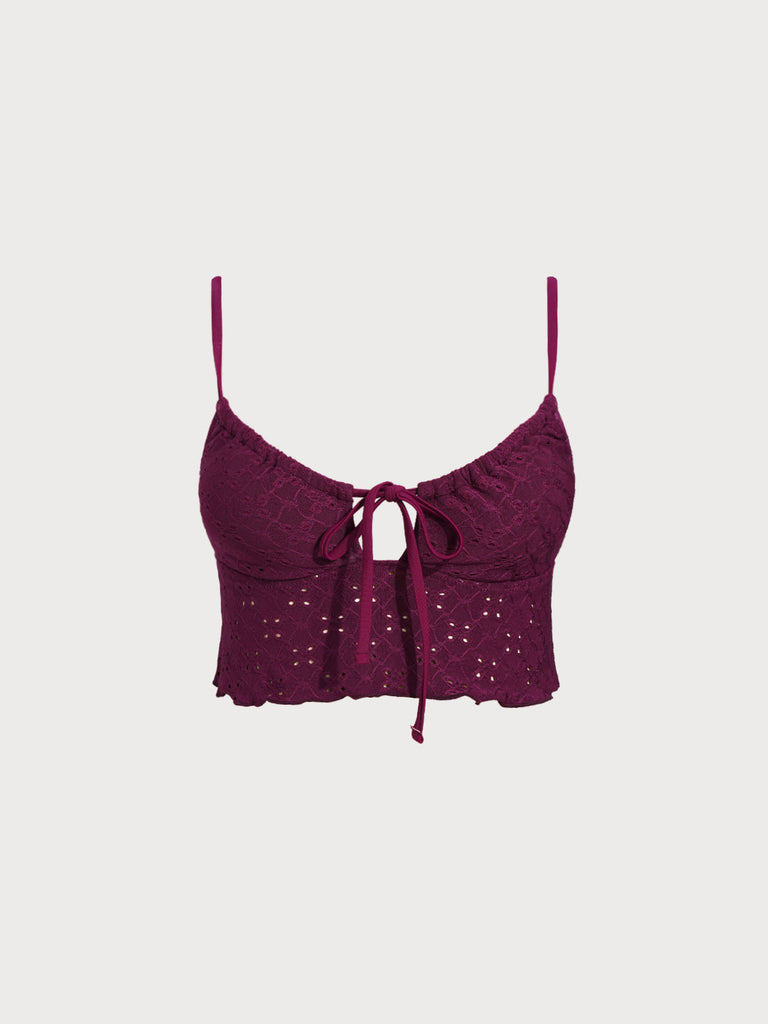 Women Knitted Polyester Blended Tankini Tops Sustainable Tankinis - BERLOOK