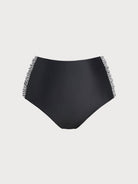 Women Knitted Polyester Nylon Blended Bikini Bottoms Black Sustainable Plus Size Bikinis - BERLOOK