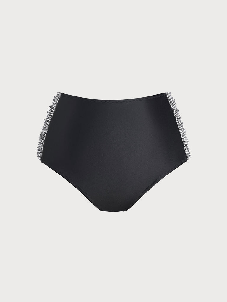 Women Knitted Polyester Nylon Blended Bikini Bottoms Black Sustainable Plus Size Bikinis - BERLOOK
